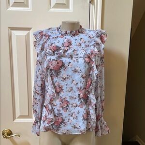 Rachel Parcell floral print Ruffle blouse, med